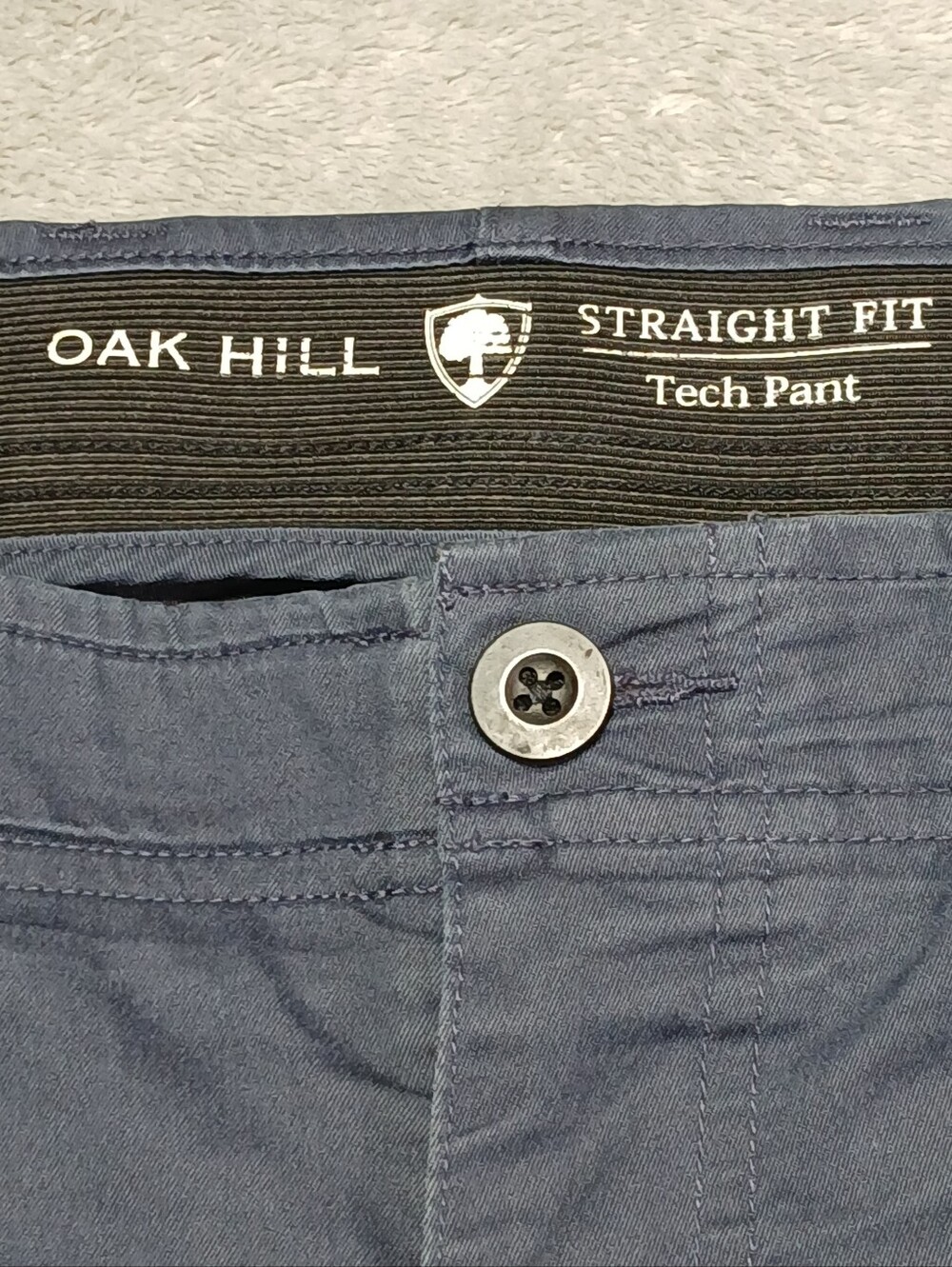 Oak Hill Men 46x30 46 x 30 Blue Flat Front Straight Lightweight Tech Pants Golf - Picture 2 of 12